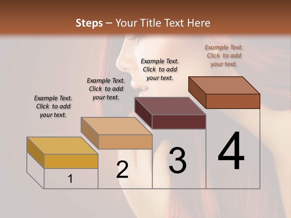 A Woman With Long Red Hair Is Shown With A Brown Background PowerPoint Template