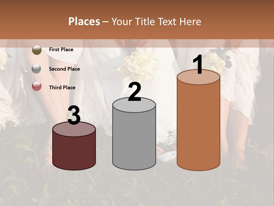 A Group Of Women In White Dresses Sitting On The Grass PowerPoint Template