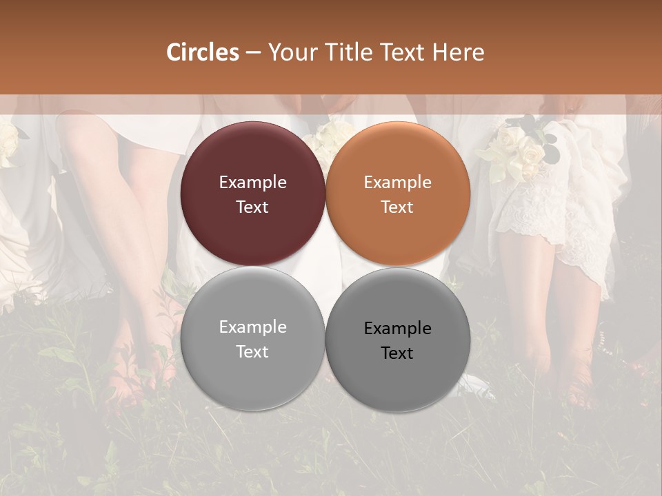 A Group Of Women In White Dresses Sitting On The Grass PowerPoint Template