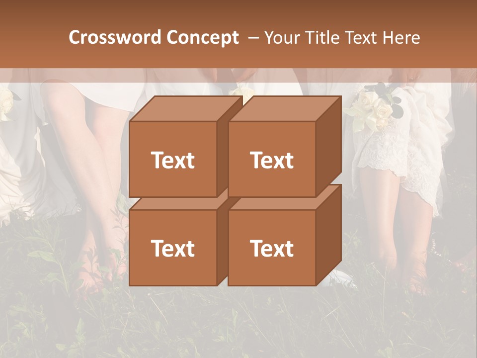 A Group Of Women In White Dresses Sitting On The Grass PowerPoint Template