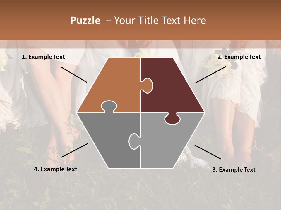 A Group Of Women In White Dresses Sitting On The Grass PowerPoint Template