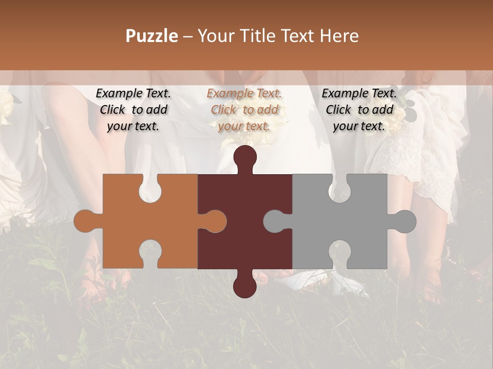 A Group Of Women In White Dresses Sitting On The Grass PowerPoint Template