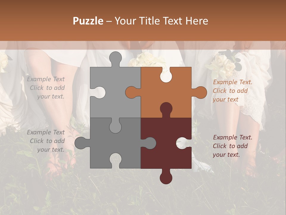 A Group Of Women In White Dresses Sitting On The Grass PowerPoint Template