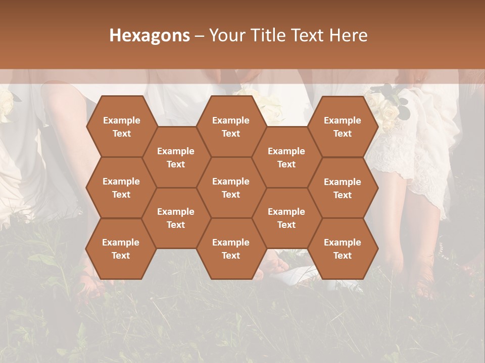 A Group Of Women In White Dresses Sitting On The Grass PowerPoint Template