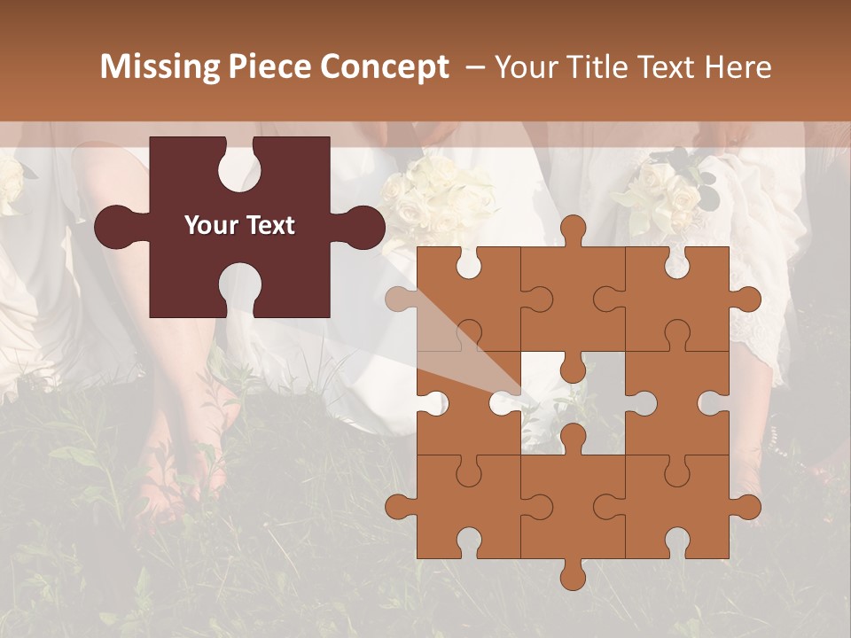 A Group Of Women In White Dresses Sitting On The Grass PowerPoint Template