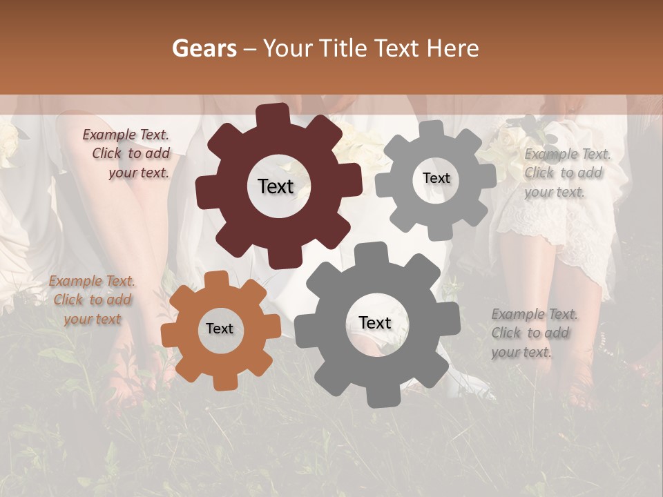 A Group Of Women In White Dresses Sitting On The Grass PowerPoint Template