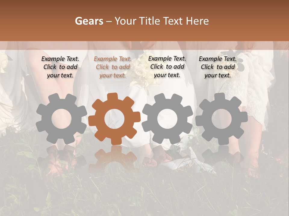 A Group Of Women In White Dresses Sitting On The Grass PowerPoint Template