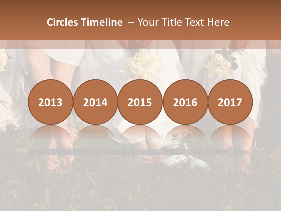 A Group Of Women In White Dresses Sitting On The Grass PowerPoint Template