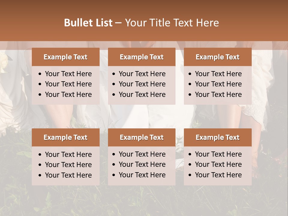 A Group Of Women In White Dresses Sitting On The Grass PowerPoint Template