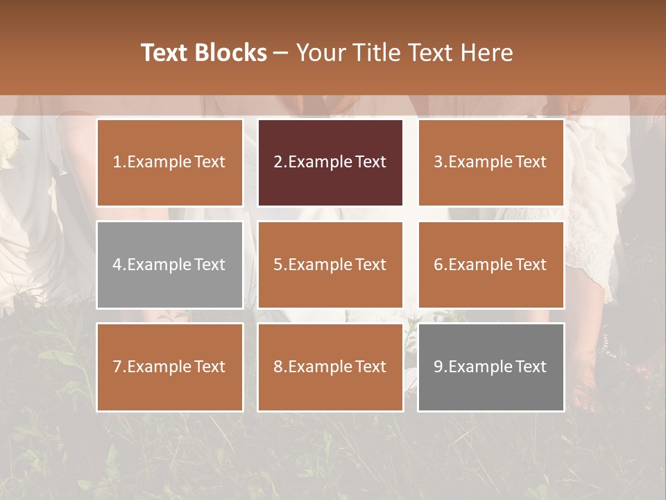 A Group Of Women In White Dresses Sitting On The Grass PowerPoint Template