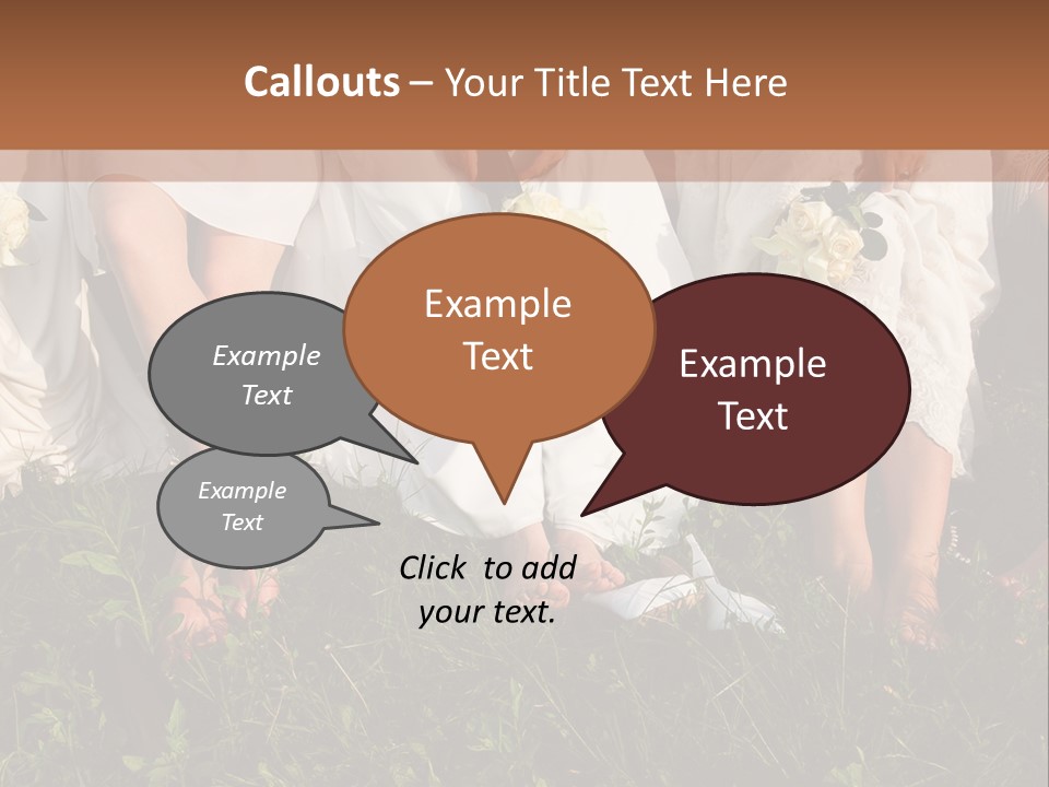 A Group Of Women In White Dresses Sitting On The Grass PowerPoint Template