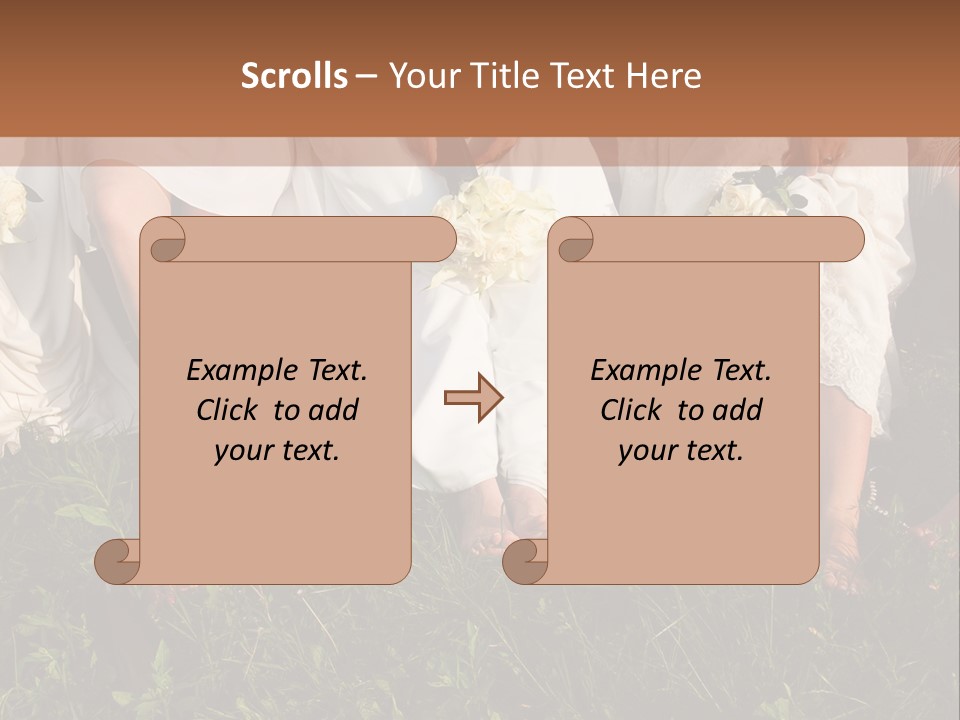 A Group Of Women In White Dresses Sitting On The Grass PowerPoint Template