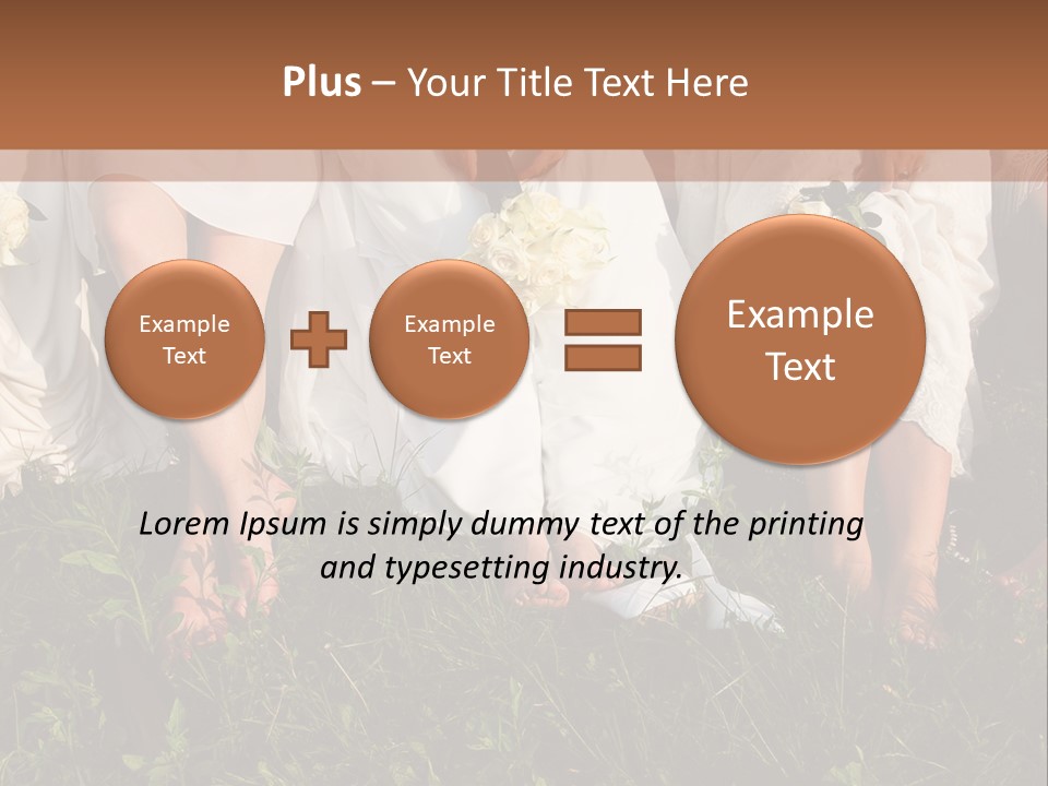 A Group Of Women In White Dresses Sitting On The Grass PowerPoint Template