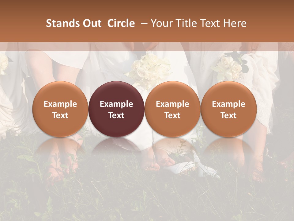 A Group Of Women In White Dresses Sitting On The Grass PowerPoint Template