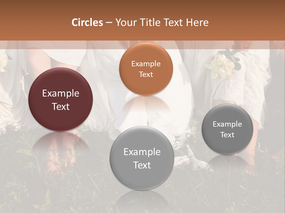 A Group Of Women In White Dresses Sitting On The Grass PowerPoint Template