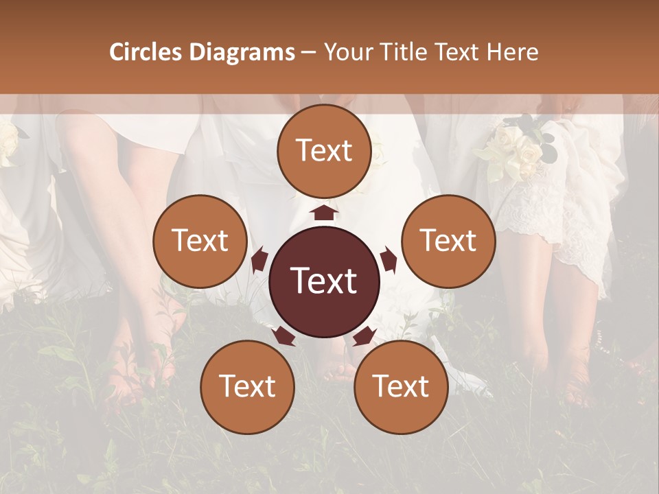 A Group Of Women In White Dresses Sitting On The Grass PowerPoint Template