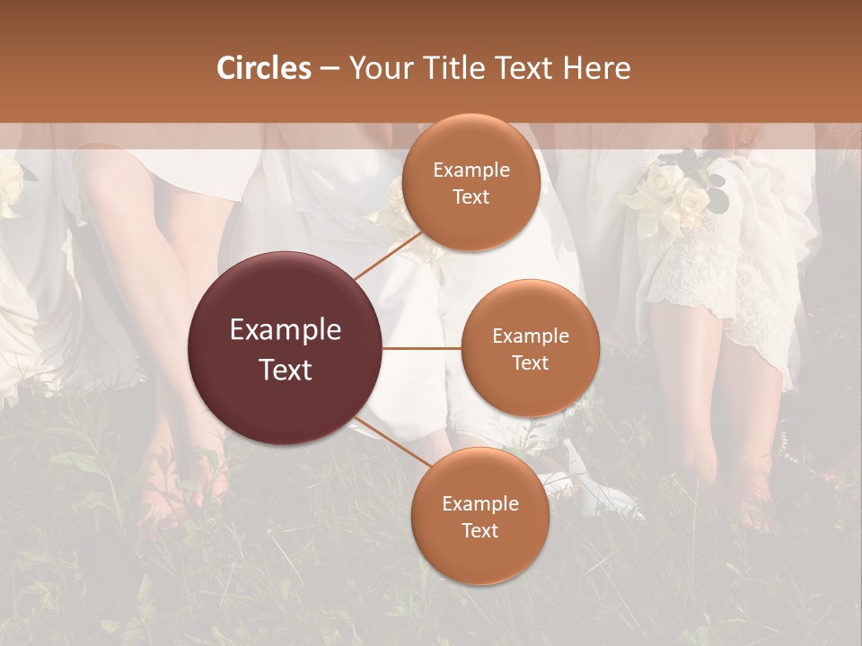 A Group Of Women In White Dresses Sitting On The Grass PowerPoint Template