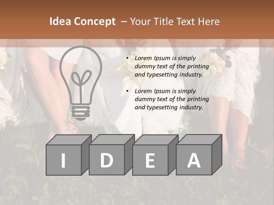 A Group Of Women In White Dresses Sitting On The Grass PowerPoint Template