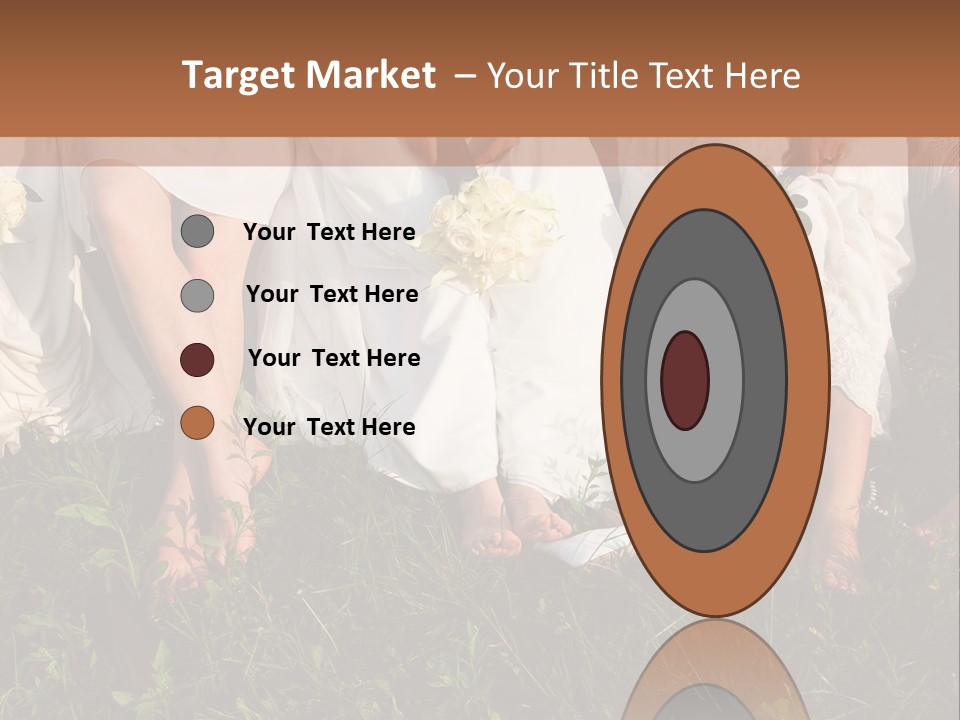 A Group Of Women In White Dresses Sitting On The Grass PowerPoint Template