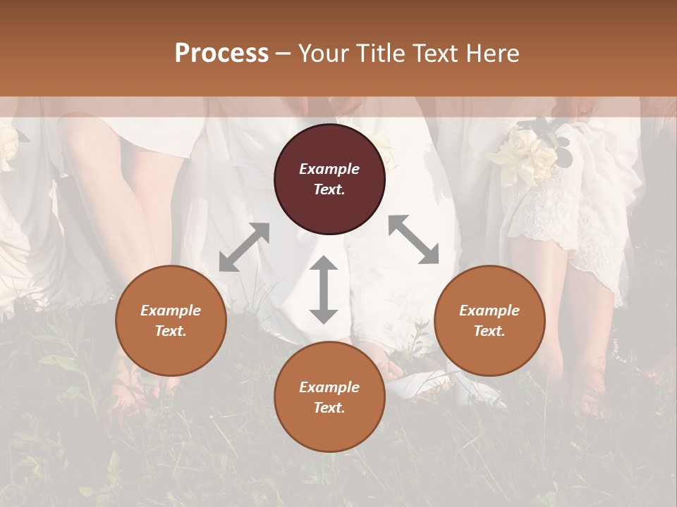 A Group Of Women In White Dresses Sitting On The Grass PowerPoint Template