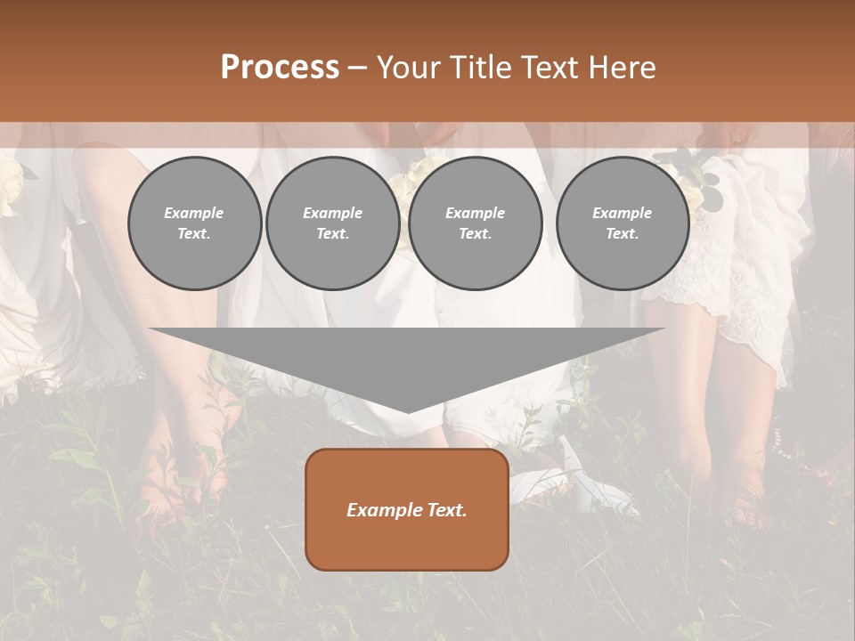 A Group Of Women In White Dresses Sitting On The Grass PowerPoint Template