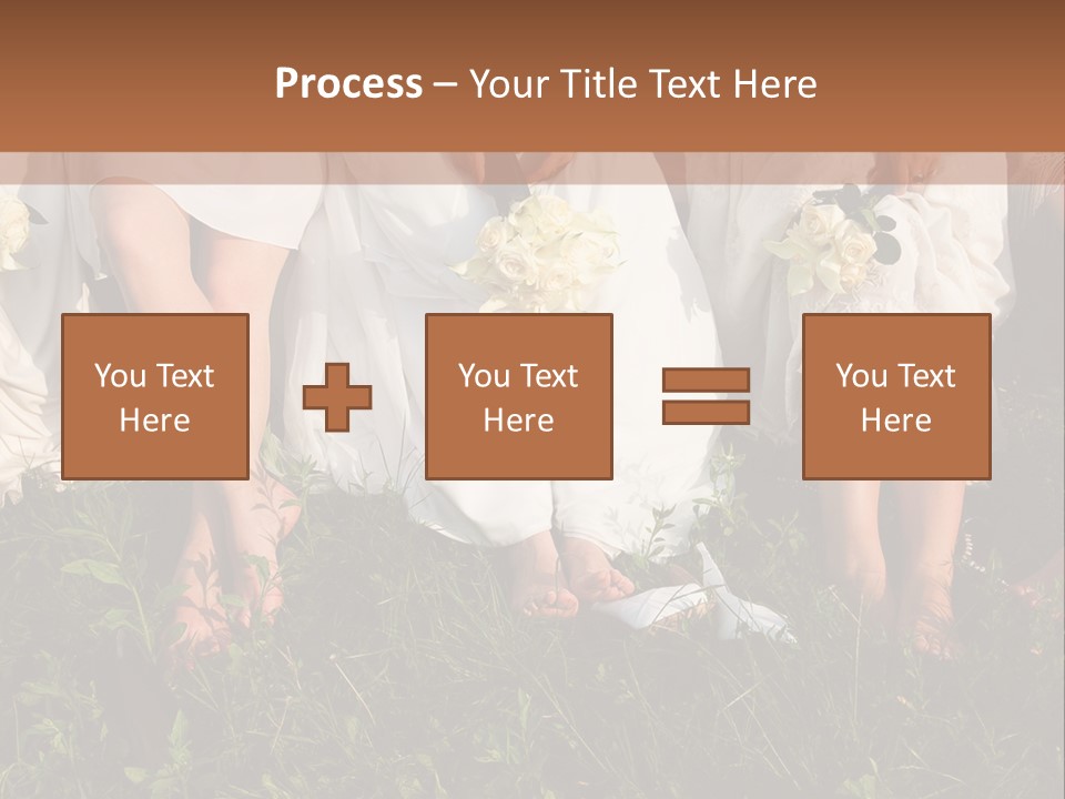 A Group Of Women In White Dresses Sitting On The Grass PowerPoint Template