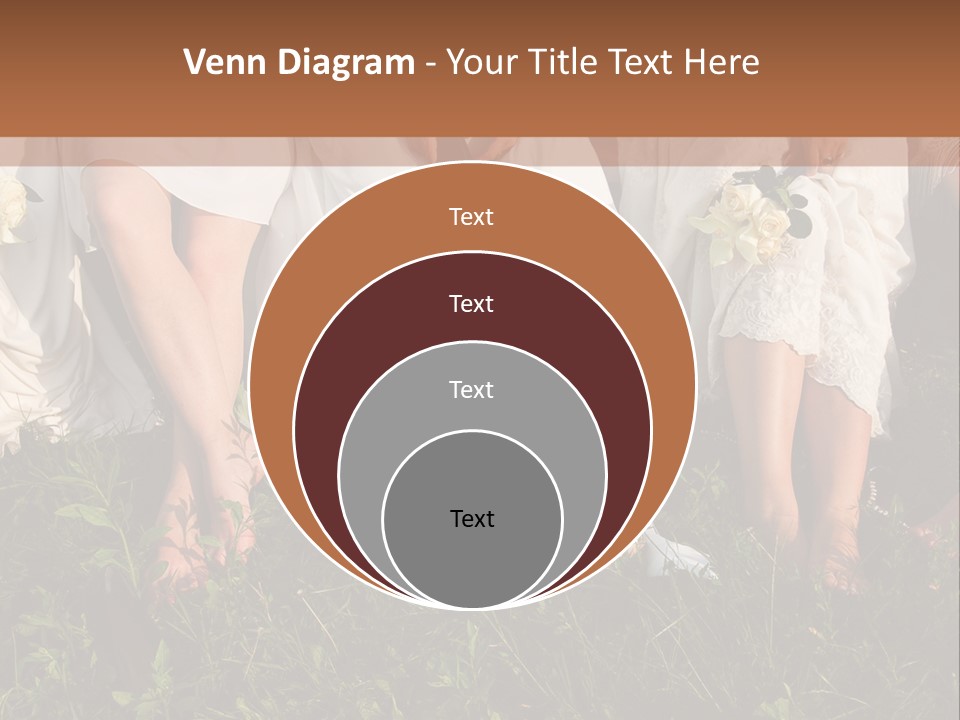 A Group Of Women In White Dresses Sitting On The Grass PowerPoint Template