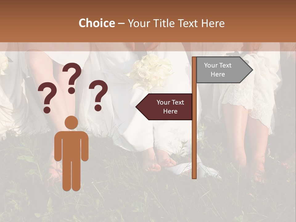 A Group Of Women In White Dresses Sitting On The Grass PowerPoint Template