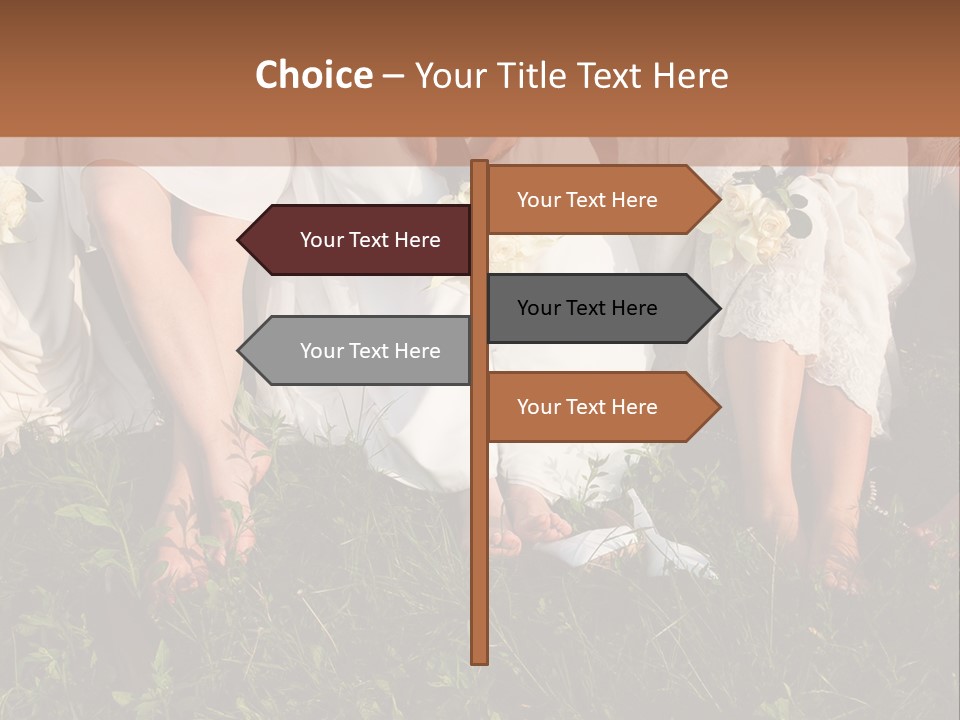 A Group Of Women In White Dresses Sitting On The Grass PowerPoint Template