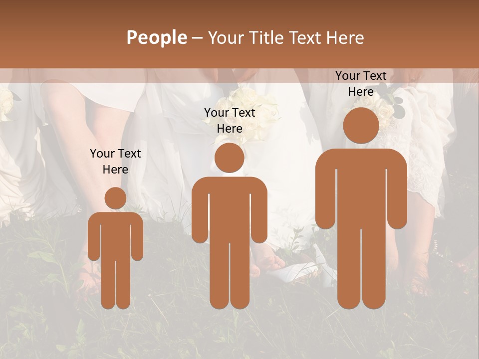 A Group Of Women In White Dresses Sitting On The Grass PowerPoint Template