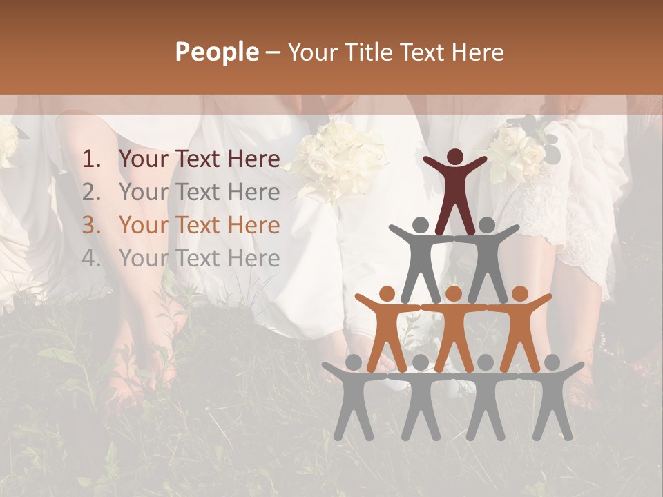 A Group Of Women In White Dresses Sitting On The Grass PowerPoint Template