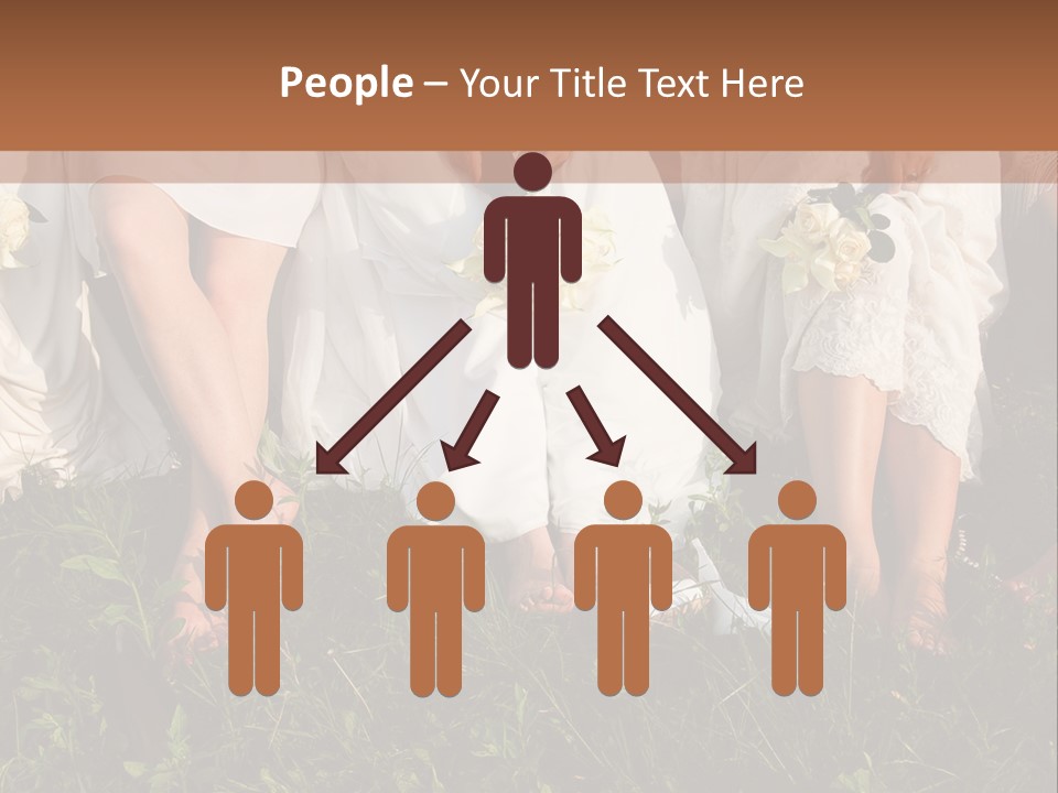 A Group Of Women In White Dresses Sitting On The Grass PowerPoint Template