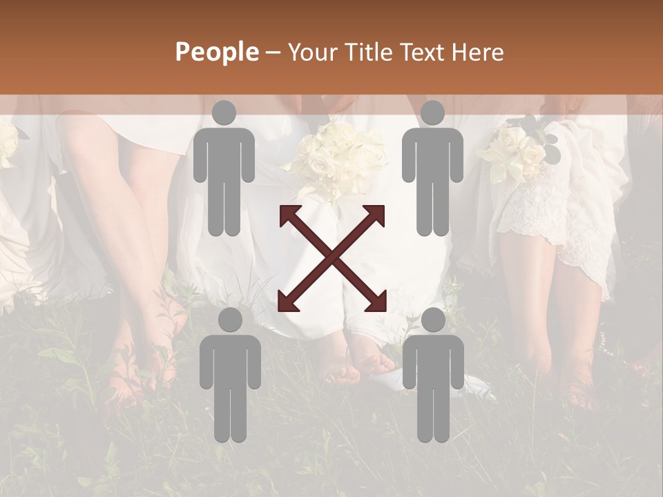 A Group Of Women In White Dresses Sitting On The Grass PowerPoint Template