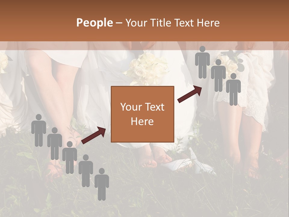 A Group Of Women In White Dresses Sitting On The Grass PowerPoint Template