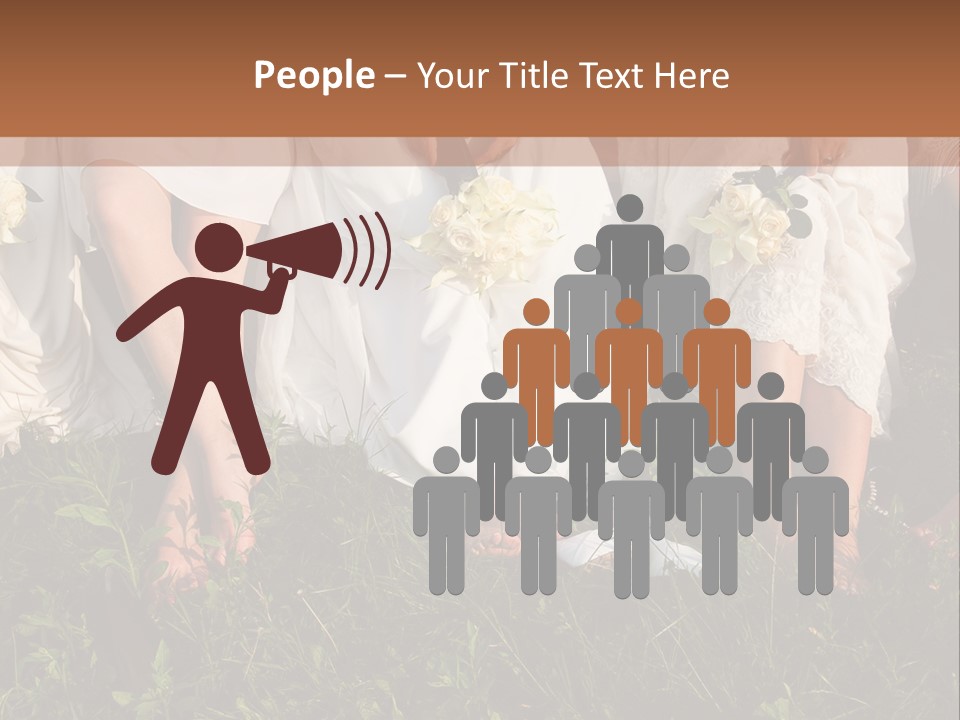 A Group Of Women In White Dresses Sitting On The Grass PowerPoint Template