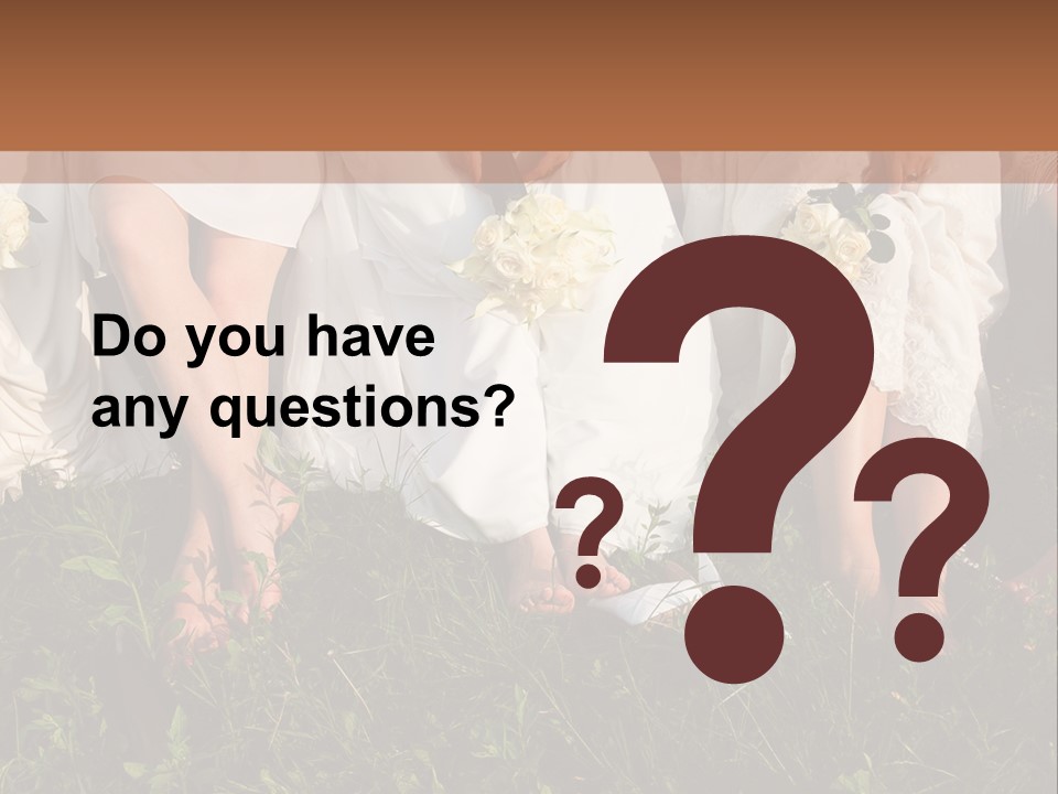 A Group Of Women In White Dresses Sitting On The Grass PowerPoint Template