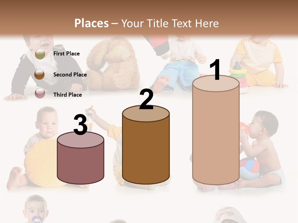 A Group Of Babies Sitting On The Ground With Toys PowerPoint Template