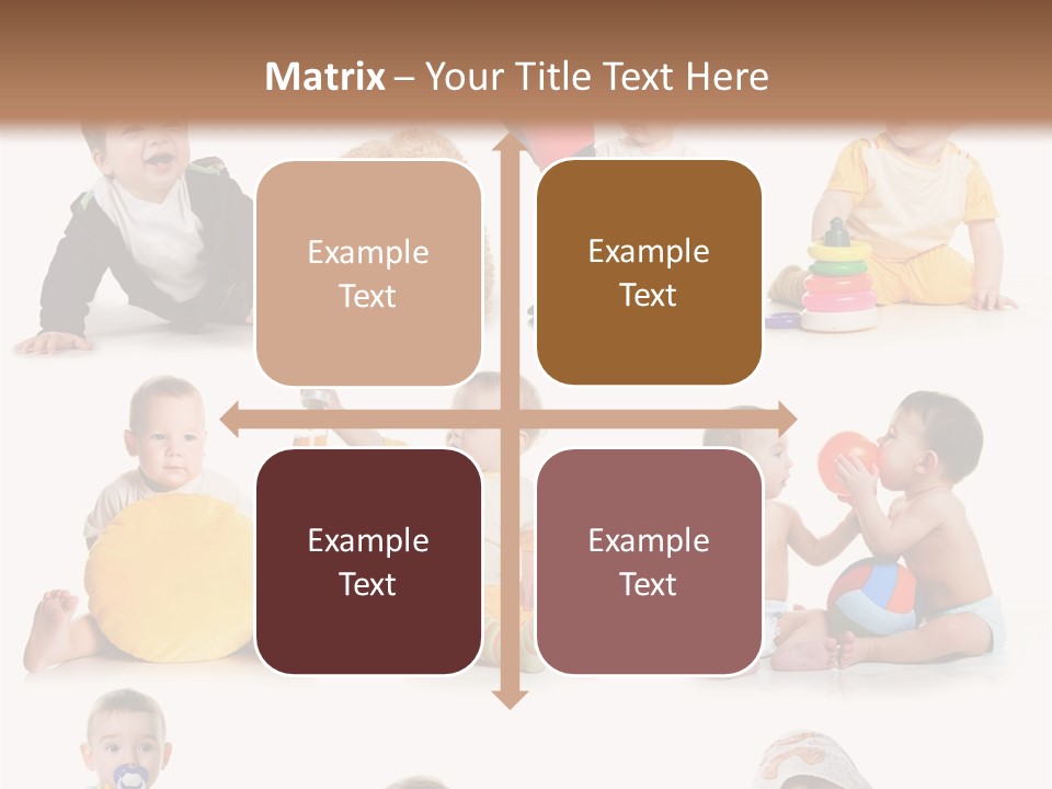 A Group Of Babies Sitting On The Ground With Toys PowerPoint Template