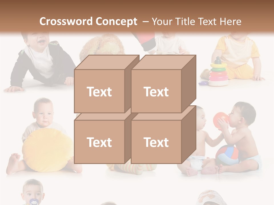 A Group Of Babies Sitting On The Ground With Toys PowerPoint Template