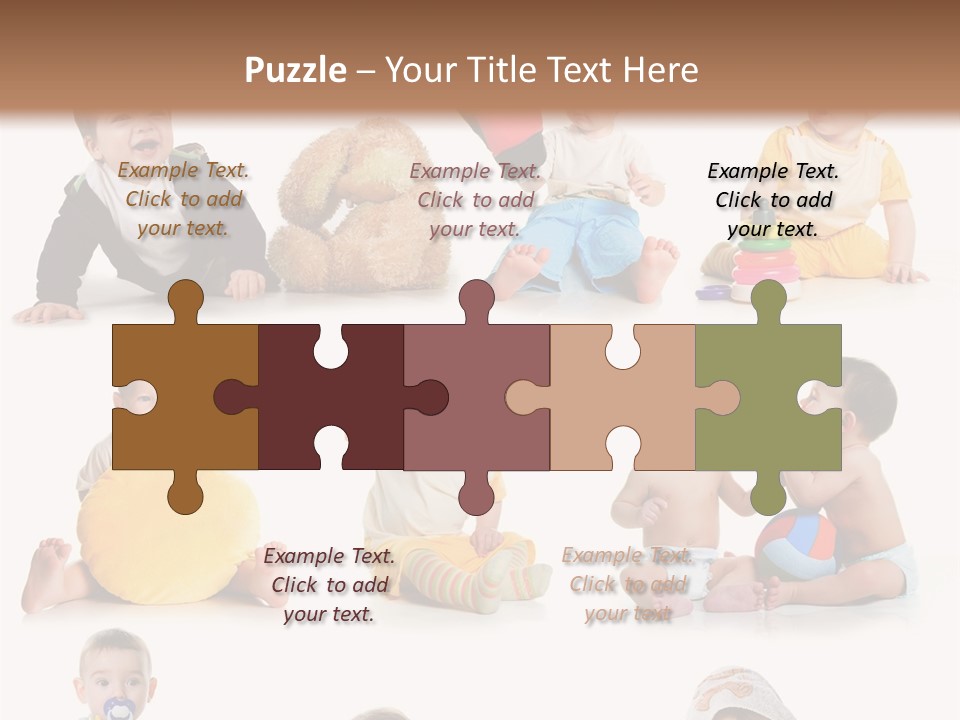 A Group Of Babies Sitting On The Ground With Toys PowerPoint Template