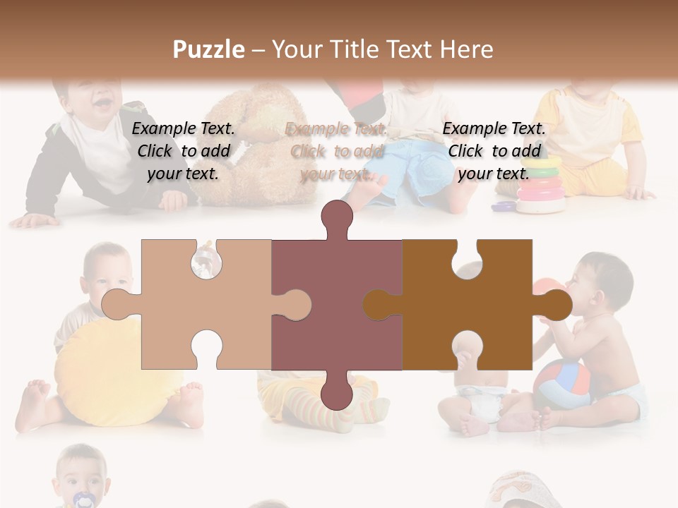 A Group Of Babies Sitting On The Ground With Toys PowerPoint Template