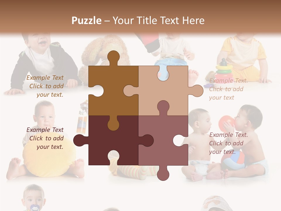 A Group Of Babies Sitting On The Ground With Toys PowerPoint Template