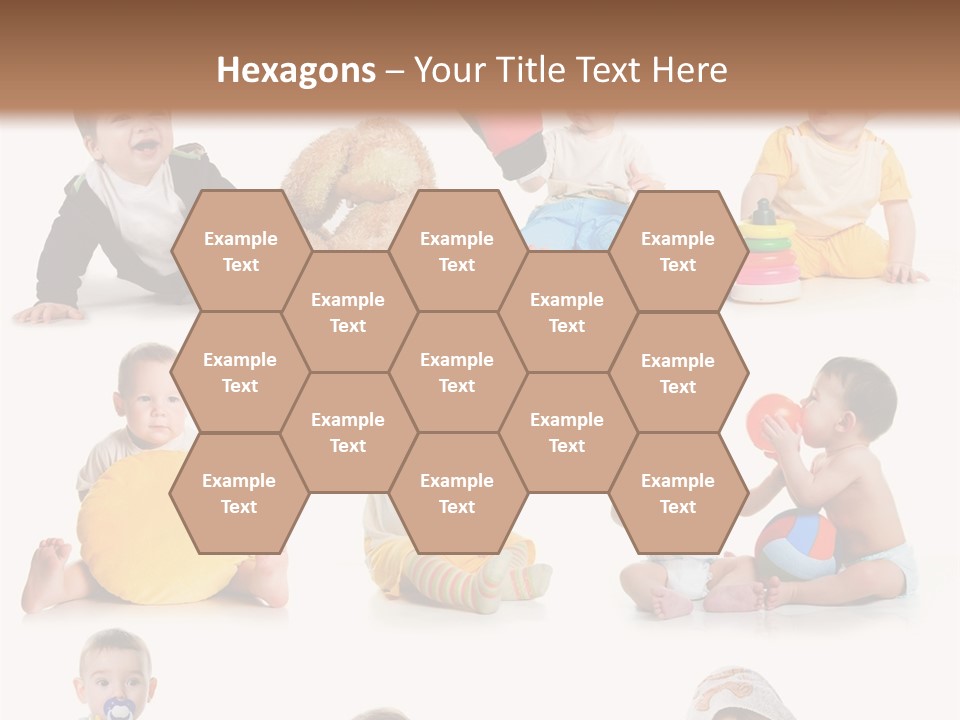 A Group Of Babies Sitting On The Ground With Toys PowerPoint Template