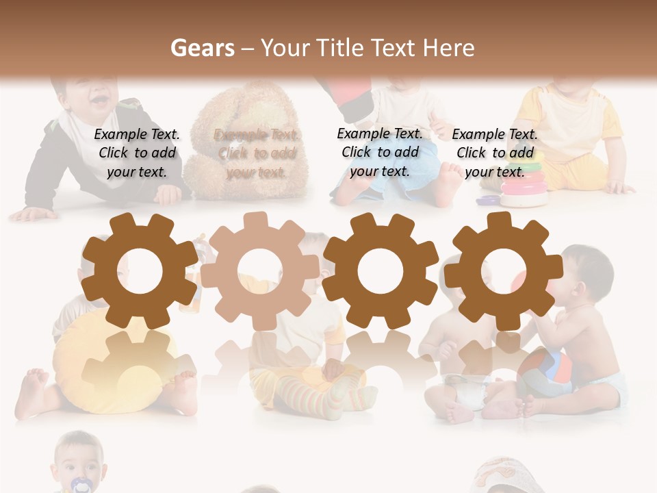 A Group Of Babies Sitting On The Ground With Toys PowerPoint Template