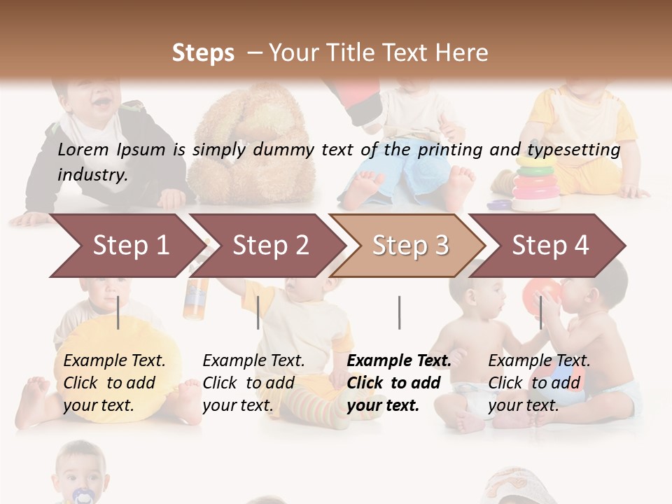 A Group Of Babies Sitting On The Ground With Toys PowerPoint Template