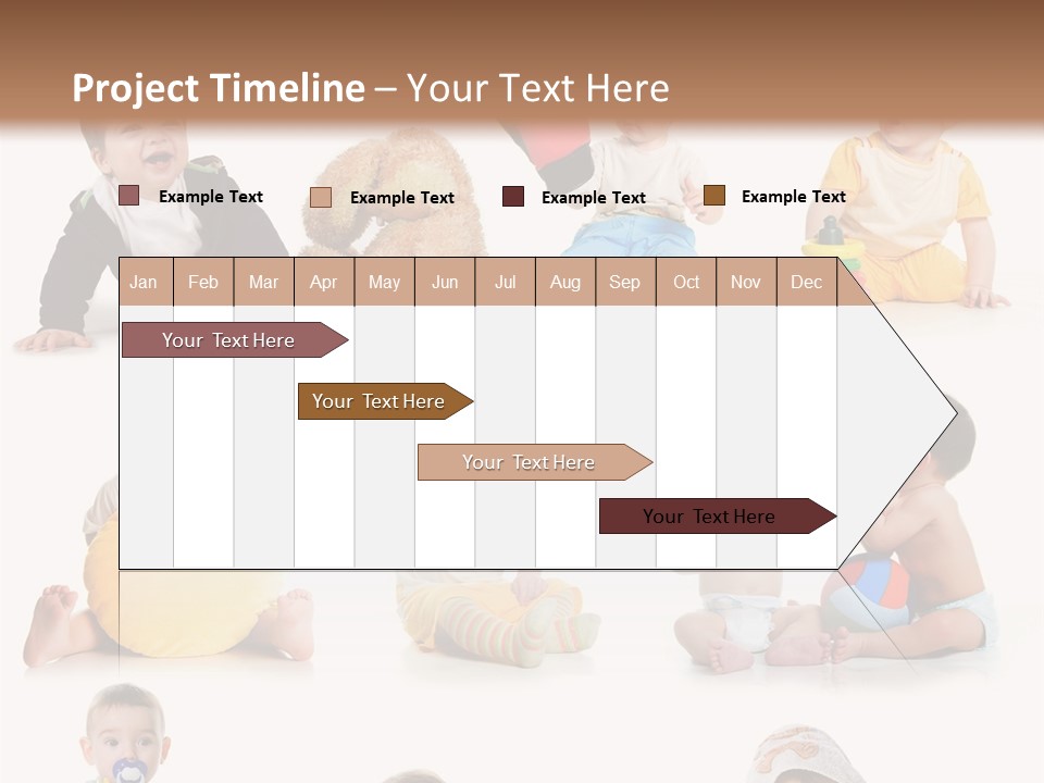 A Group Of Babies Sitting On The Ground With Toys PowerPoint Template