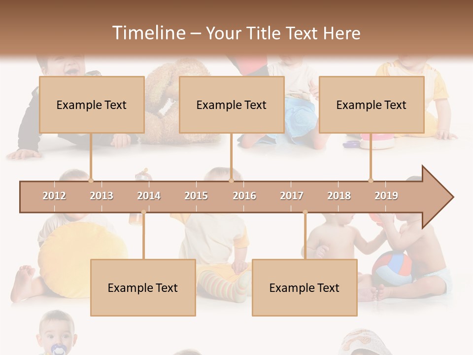 A Group Of Babies Sitting On The Ground With Toys PowerPoint Template