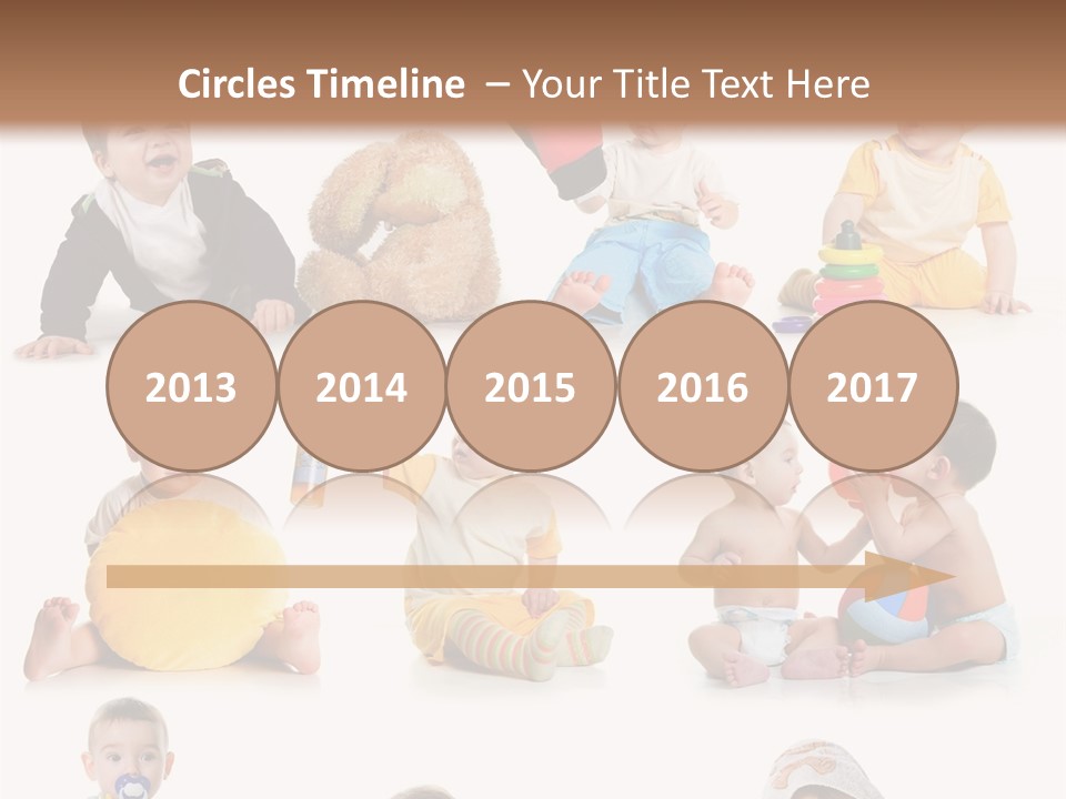 A Group Of Babies Sitting On The Ground With Toys PowerPoint Template