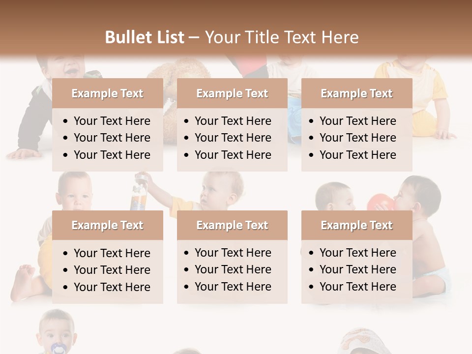 A Group Of Babies Sitting On The Ground With Toys PowerPoint Template