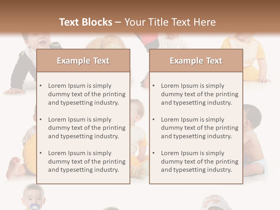 A Group Of Babies Sitting On The Ground With Toys PowerPoint Template